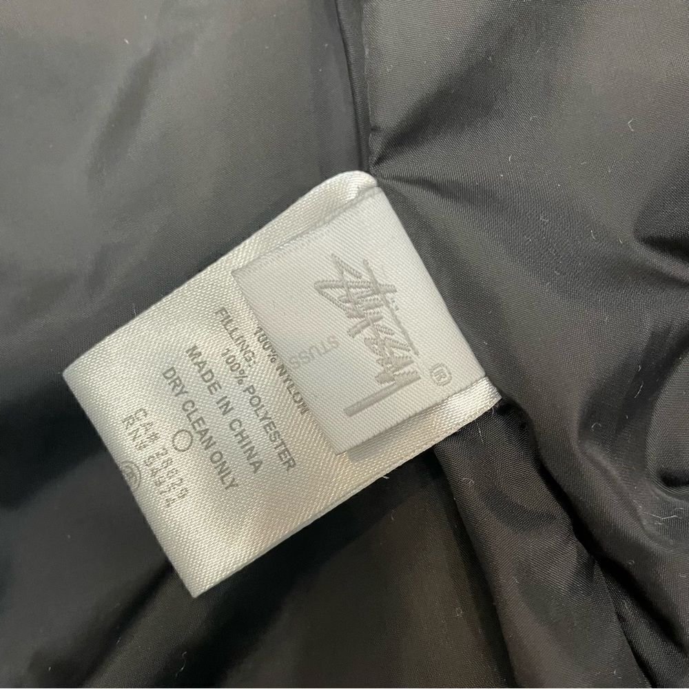 Stussi Black Wool long varsity jacket coat sz XS - Picture 12 of 12